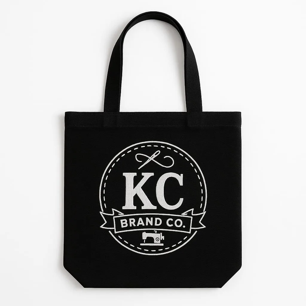 Black Tote — High-Contrast Crest